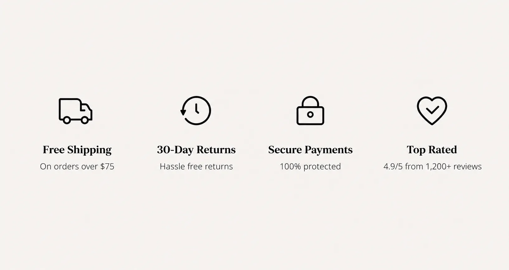 Prestige Shopify Theme Demo icon benefits section